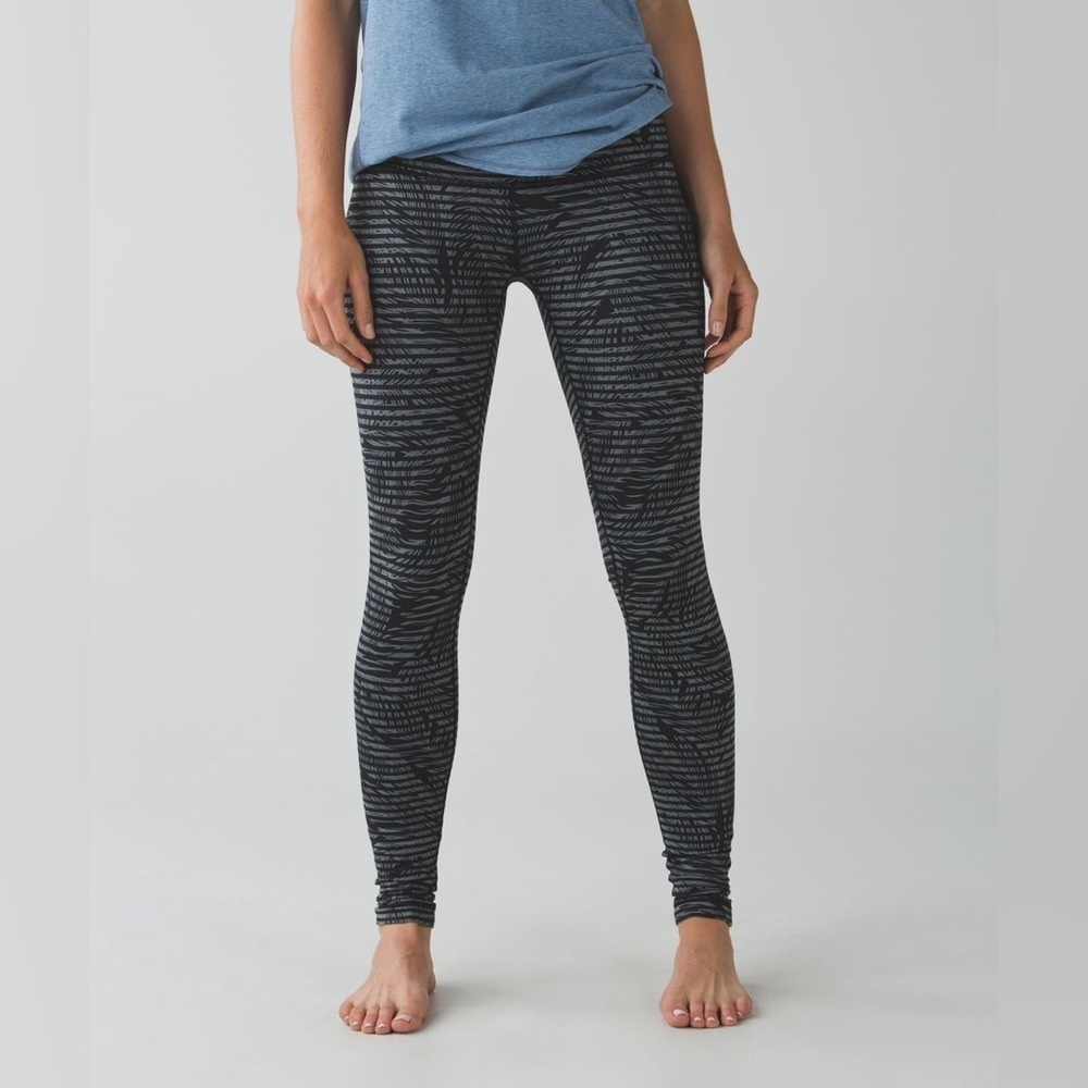 Lululemon Wunder Under Pant *Full-On Luon in Stripe Play Slate Black Size 4. - Picture 11 of 15